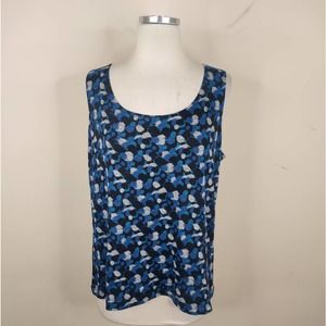 Chicos 3 / XL Stretchy Tank Top Blue Black Gray